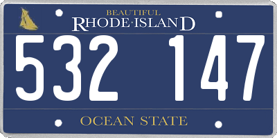 RI license plate 532147