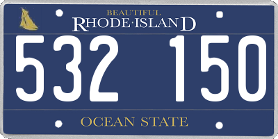 RI license plate 532150