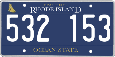 RI license plate 532153