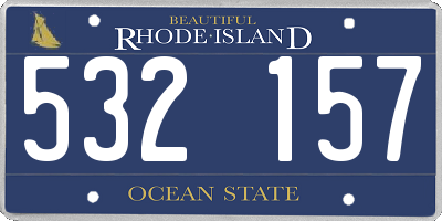 RI license plate 532157