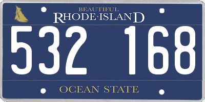 RI license plate 532168