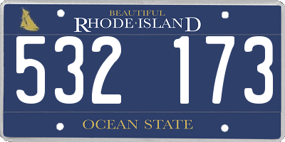 RI license plate 532173