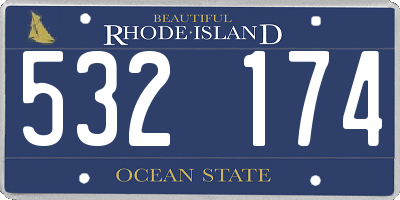 RI license plate 532174