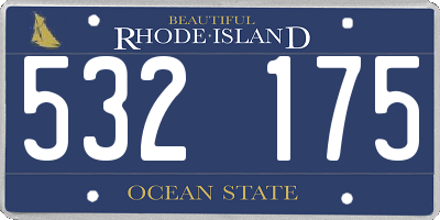 RI license plate 532175