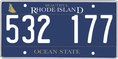 RI license plate 532177