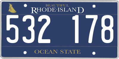 RI license plate 532178
