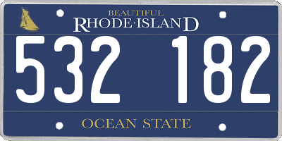 RI license plate 532182