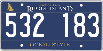 RI license plate 532183