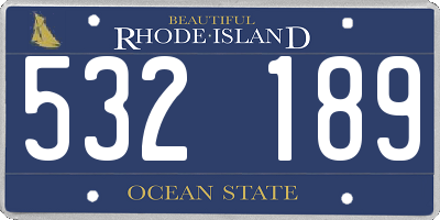 RI license plate 532189