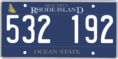 RI license plate 532192