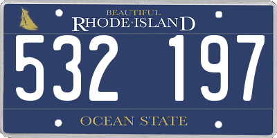 RI license plate 532197