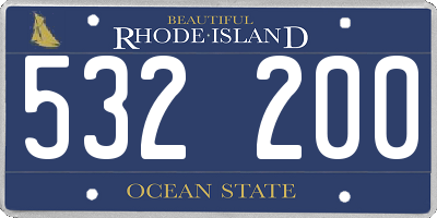 RI license plate 532200