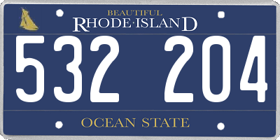 RI license plate 532204