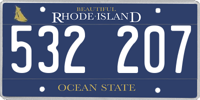 RI license plate 532207