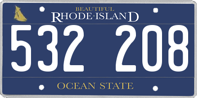 RI license plate 532208
