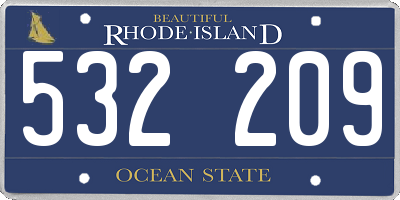 RI license plate 532209