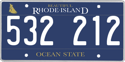 RI license plate 532212