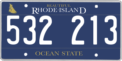 RI license plate 532213