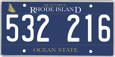 RI license plate 532216
