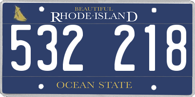 RI license plate 532218
