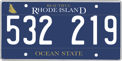 RI license plate 532219