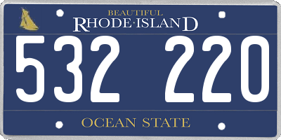 RI license plate 532220