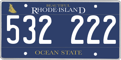 RI license plate 532222