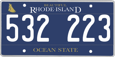 RI license plate 532223