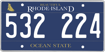 RI license plate 532224