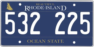 RI license plate 532225