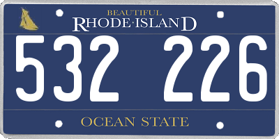RI license plate 532226