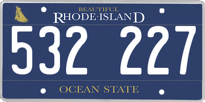 RI license plate 532227