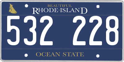 RI license plate 532228