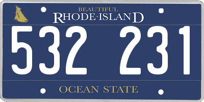RI license plate 532231