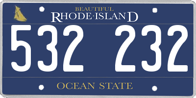 RI license plate 532232
