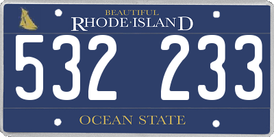 RI license plate 532233