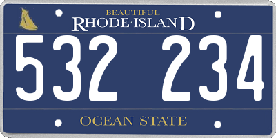 RI license plate 532234