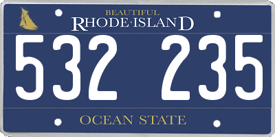 RI license plate 532235
