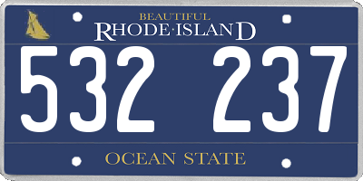 RI license plate 532237