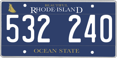 RI license plate 532240