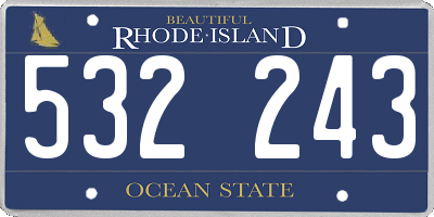 RI license plate 532243