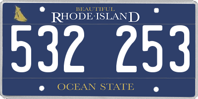 RI license plate 532253