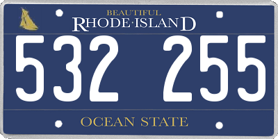 RI license plate 532255