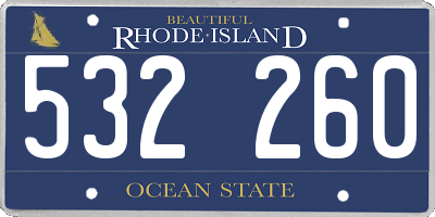 RI license plate 532260