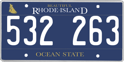 RI license plate 532263
