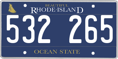 RI license plate 532265