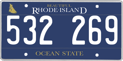 RI license plate 532269