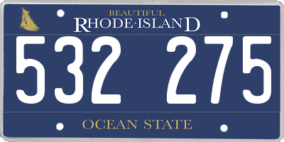 RI license plate 532275