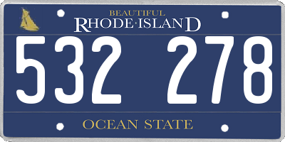 RI license plate 532278