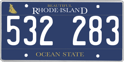 RI license plate 532283